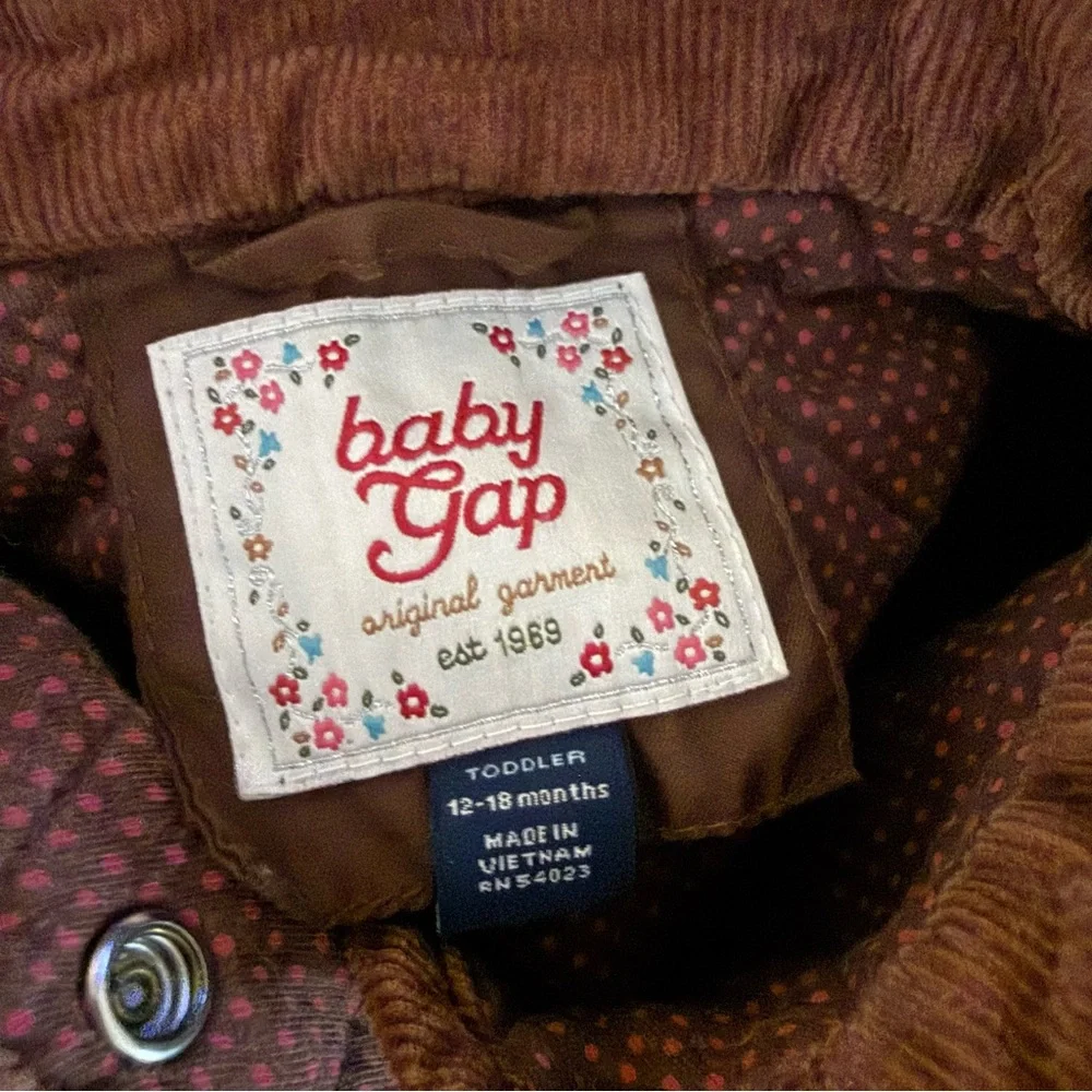 GAP 12-18 Months Girls Brown Quilted‎ Jacket